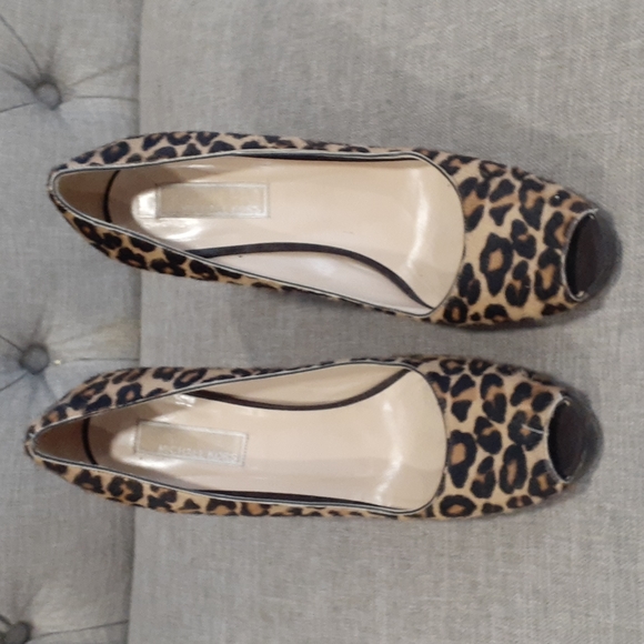 Micheal Michael Kors leopard open toe slipon  heel shoe size 7.5M - Picture 3 of 12